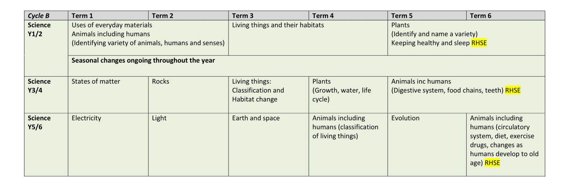 Whole School Plan Cycle B2