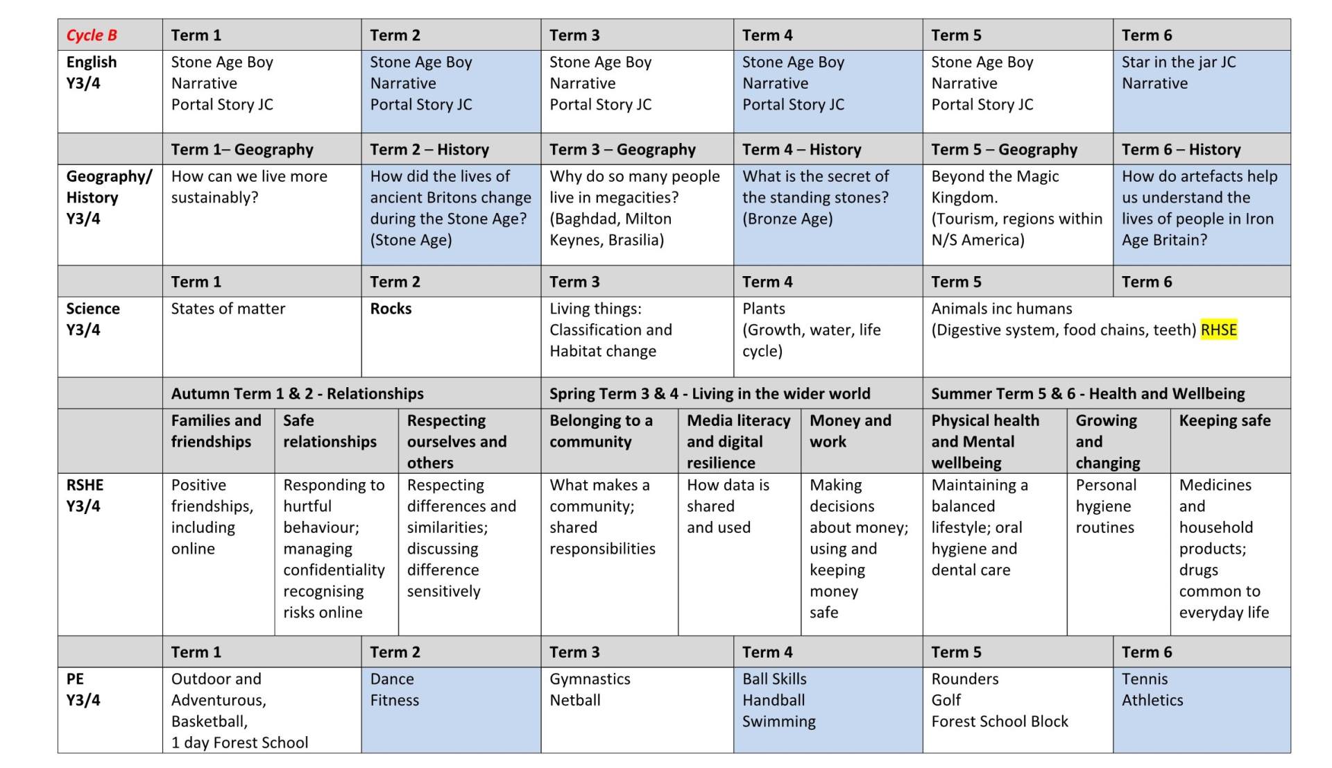 Y3 Long Term Curriculum Plan 3